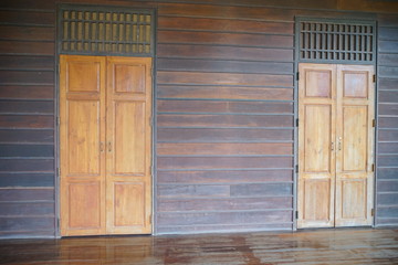 Wall Mural - door in old wooden house