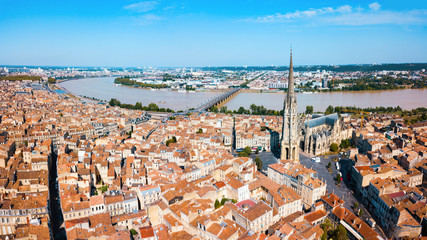 Wall Mural - Bordeaux aerial panoramic view, France