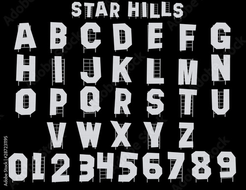 Cuadros en Lienzo Star Hills Alphabet - 3D Illustration