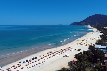 Wall Mural - Aerial view of Maresias and Pauba Beaches, Sao Sebastiao, North Coast of Sao Paulo, Brazil. Vacation Travel. Travel destination. Tropical scenery. Great landscape