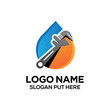 © MD IQBAL - Plumbing and heating logo design template vector