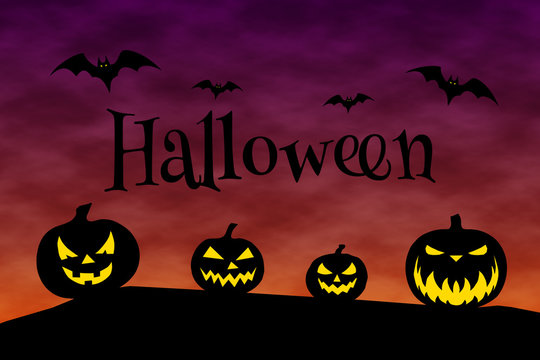 Blue-red Halloween background