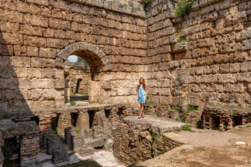 Perge Ancient City, Antalya - Turkey. April 04, 2019. 