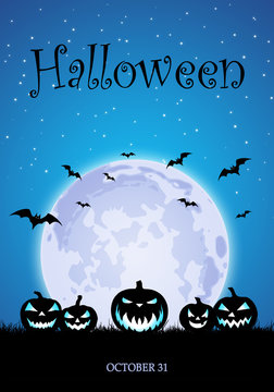 Blue Halloween background