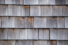 Wooden Tiles Or Shingles Typical Of The Northwestern Pacific Coast: Wooden Texture And Geometrical Patterns