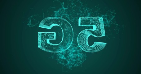 Poster - 5G symbol with rotateing earth,web tech background.4k, alpha channel