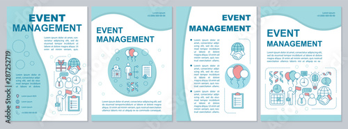 Event Management Brochure Template Layout Corporate Events Industry Flyer Booklet Leaflet Print Design With Linear Illustrations Vector Page Layouts For Magazines Reports Advertising Posters Buy This Stock Vector And Explore Similar