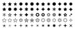 Stars set of 65 black icons. Rating Star icon. Star vector collection. Modern simple stars. Vector illustration.