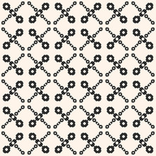 Vector Seamless Texture, Monochrome Geometric Pattern With Chains, Diagonal Grid