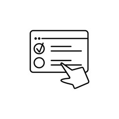 Poster - Browser education quiz regular icon. Element of distance education line icon