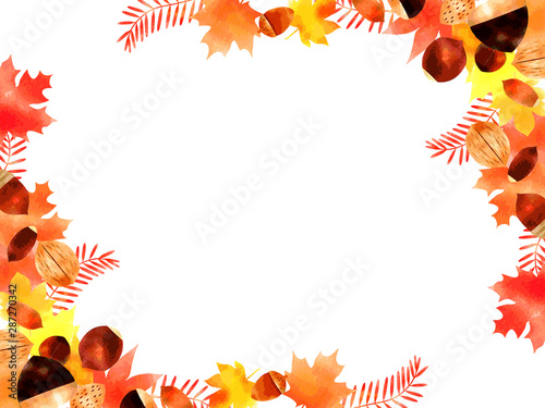 秋の落ち葉や木の実のイラストの背景 Stock Vector Adobe Stock 秋の落ち葉や木の実のイラストの背景 Stock Vector Adobe Stock
