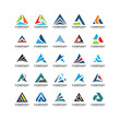 set of triangle logo vector abstract,A triangle logo abstract