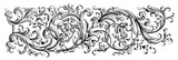 Fototapeta Dinusie - Vintage Baroque Victorian frame border flower pattern vector floral engraved scroll ornament leaf retro decorative design tattoo black and white filigree calligraphic heraldic shield swirl