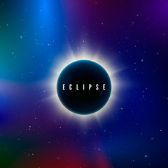 Wall Mural - solar eclipse. astronomy effect - sun eclipse. abstract astral universe background. rays of starligh