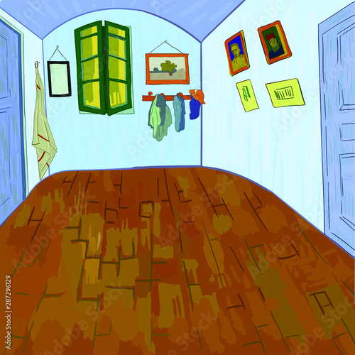 Van Gogh S Bedroom Without Furniture Digital Version Of Van