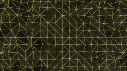 Sticker - Dark low poly displaced surface with yellow glowing lines