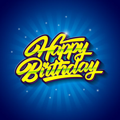 Wall Mural - Happy Birthday Background With Balloon and more