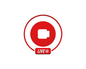 Poster - Live Video stream icon. Video stream icon, live streaming. Social media element. Live video, Blogging.