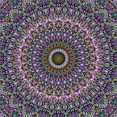 Poster - Multicolored flower mandala background - floral circular vector graphic design