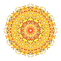 Poster - Floral ornamental mandala graphic - vector design element on white background