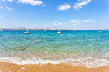 summer sunnyday seascape on Spetses island, Greece