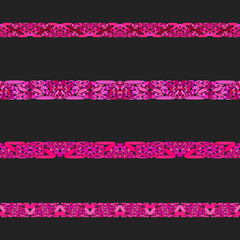 Poster - Curved stone mosaic divider line set - vector design elements