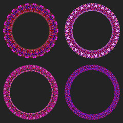 Poster - Set of 4 gravel mosaic round frames - vector wreath designs
