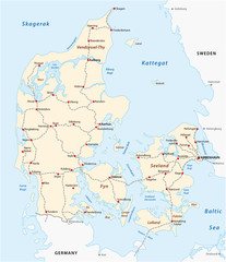  Map of the main railroad tracks in Denmark