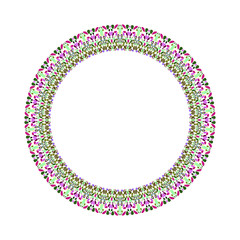 Poster - Geometrical mosaic frame - round abstract circular vector design element on white background