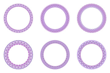 Poster - Isolated mosaic round border set - circular ornamental vector element on background