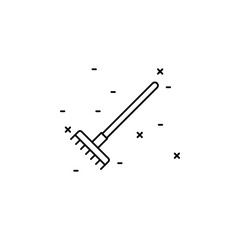 Poster - rake icon. Simple thin line, outline vector of Agriculture icons for UI and UX, website or mobile application