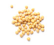Raw chickpea on white background