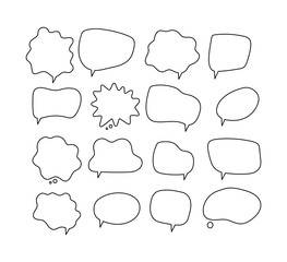 Wall Mural - linear speech bubbles. scribe round shapes for comic magazine bubble talk vector collection. illustr