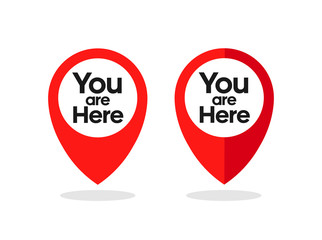 Poster - you are here sign. location point icon