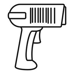 Poster - Scan pistol icon. Outline scan pistol vector icon for web design isolated on white background