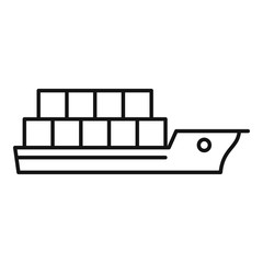 Poster - Cargo ship icon. Outline cargo ship vector icon for web design isolated on white background