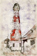 Digital artistic Sketch of a Lighthouse in Westerhever in Germany