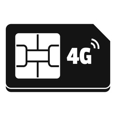 Poster - 4g sim card icon. Simple illustration of 4g sim card vector icon for web design isolated on white background