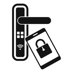 Poster - smartphone door lock icon. simple illustration of smartphone door lock vector icon for web design is