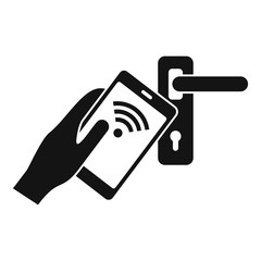 Poster - security smart door lock icon. simple illustration of security smart door lock vector icon for web d