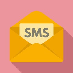 Sticker - Sms inbox icon. Flat illustration of sms inbox vector icon for web design