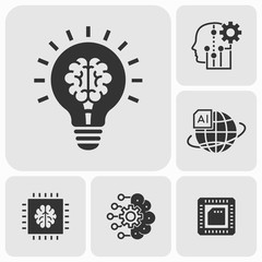 Aufkleber - artificial intelligence icons set. vector illustration isolated on white.