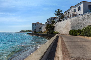 Wall Mural - famous embankment of Spetses island, Greece