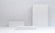 Geometric White shape scene minimal, 3d rendering.