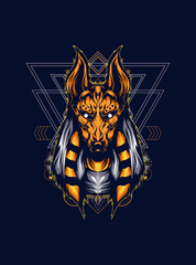 Wall Mural - ANUBIS HEAD LOGO ILLUSTRATION FOR ANY DIGITAL GRAPHIC OR APPAREL STUFF 