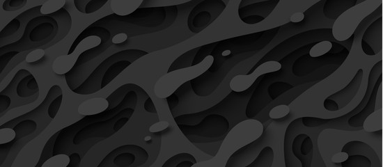Wall Mural - black paper cut background