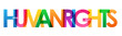 HUMAN RIGHTS colorful vector typography banner
