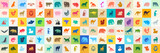 Fototapeta  - Animals logos collection. Animal logo set