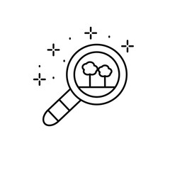 Poster - Forest, magnifier icon. Element of gap icon