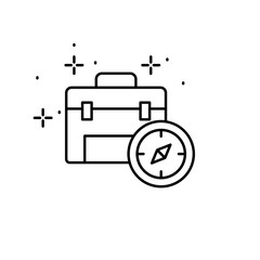 Poster - Compass, bag icon. Element of gap icon